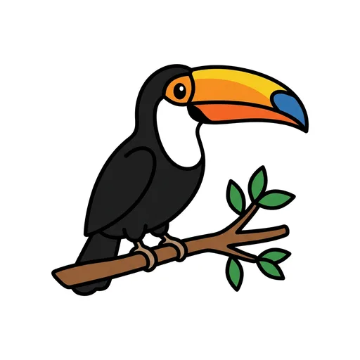 Pictograma de tucán (animales) para SAAC y logopedia