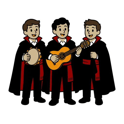 Pictograma de tuna (ocio, música y tecnología) para SAAC y logopedia