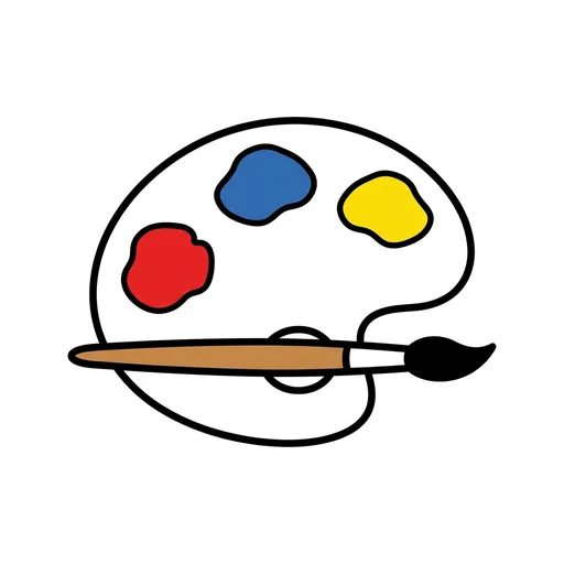 Pictograma de témperas (colegio, números y colores) para SAAC y logopedia