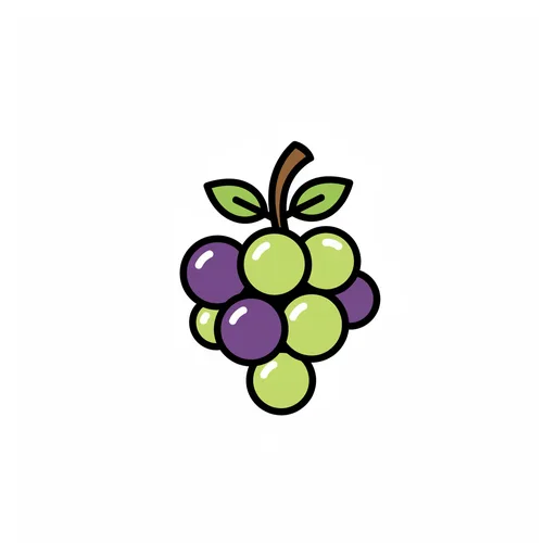 Pictograma de uva (comida y bebida) para SAAC y logopedia