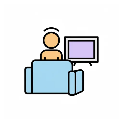 Pictograma de ver la televisión (acciones y verbos) para SAAC y logopedia