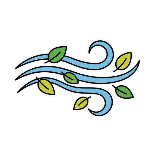 Pictograma de viento (tiempo, naturaleza y fiestas) para SAAC y logopedia
