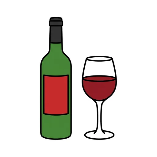 Pictograma de vino (comida y bebida) para SAAC y logopedia