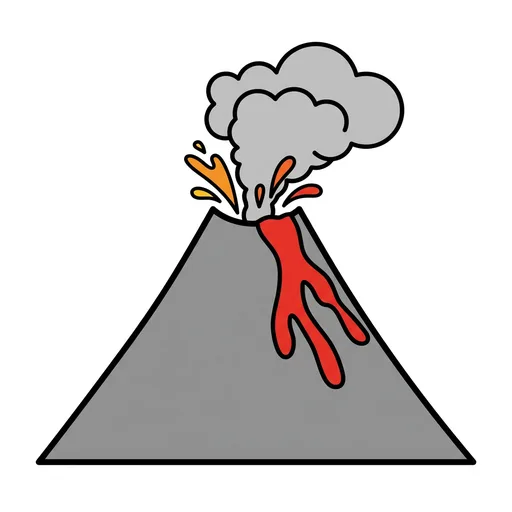 Pictograma de volcán (tiempo, naturaleza y fiestas) para SAAC y logopedia