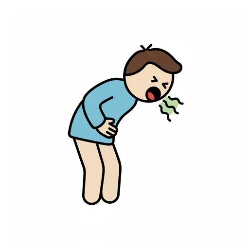 Pictograma de vomitar (cuerpo y salud) para SAAC y logopedia