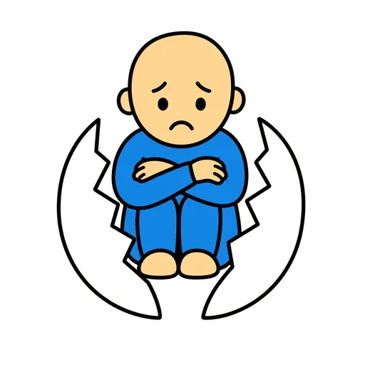 Pictograma de vulnerable (emociones y sentimientos) para SAAC y logopedia