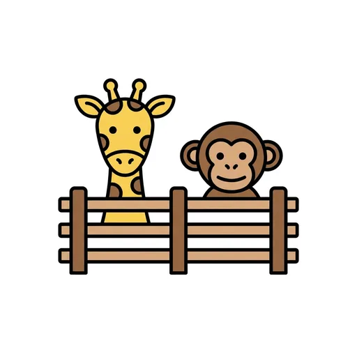 Pictograma de zoo (lugares y transporte) para SAAC y logopedia