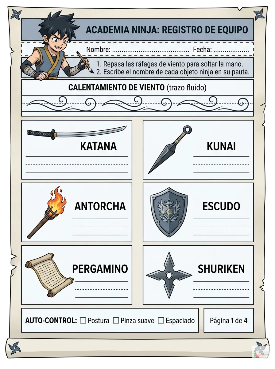 Academia Ninja: Entrenamiento Grafomotor y Misiones Secretas