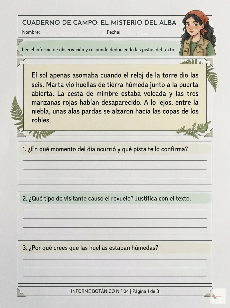 Cuaderno de campo: Lectura inferencial y deducción