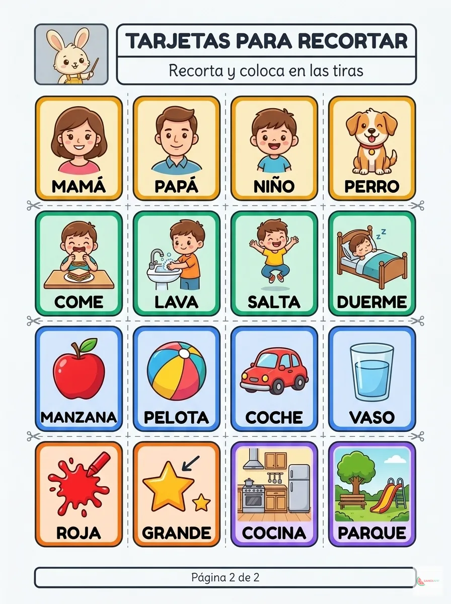 Tiras visuales de encadenamiento oral para el juego en mesa · Logopedia