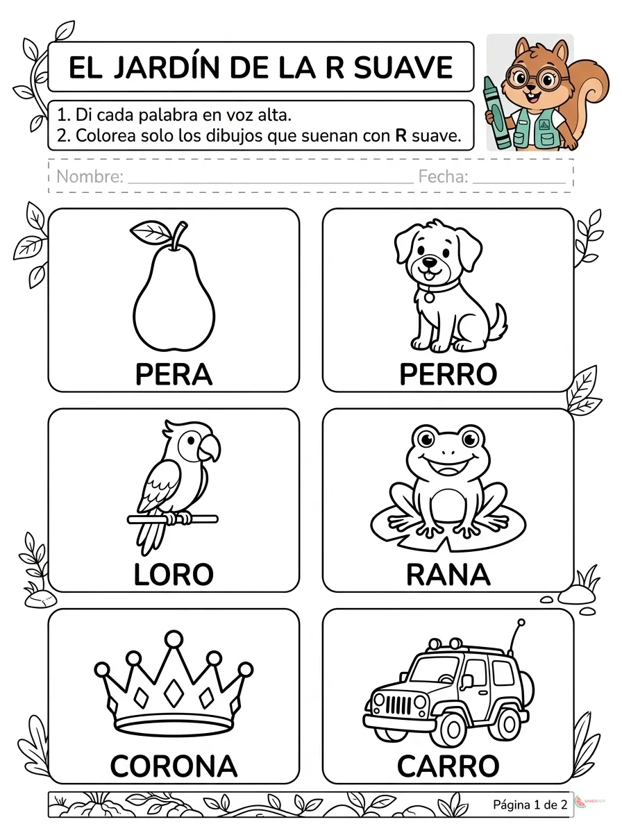 Discriminación R Suave y R Fuerte para Colorear
